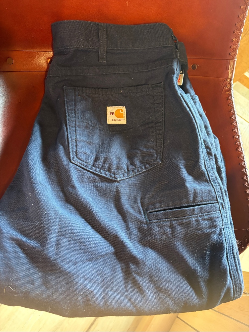 Carhartt Navy Blue Canvas Work pants with Pocket Loop